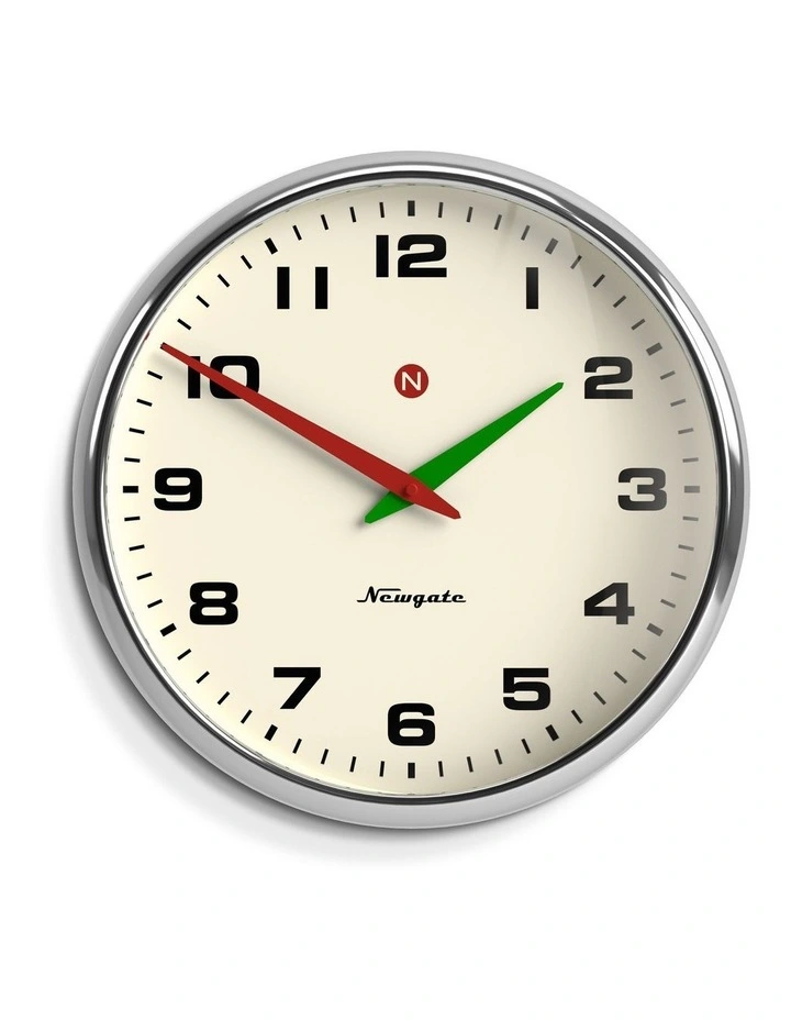 Newgate Superstore Wall Clock Alpha Dial Chrome image 1
