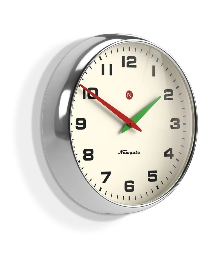 Newgate Superstore Wall Clock Alpha Dial Chrome image 2