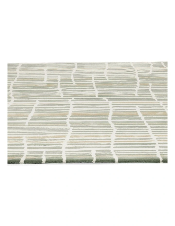 Tortoiseshell Stripe Rug in Jade image 4