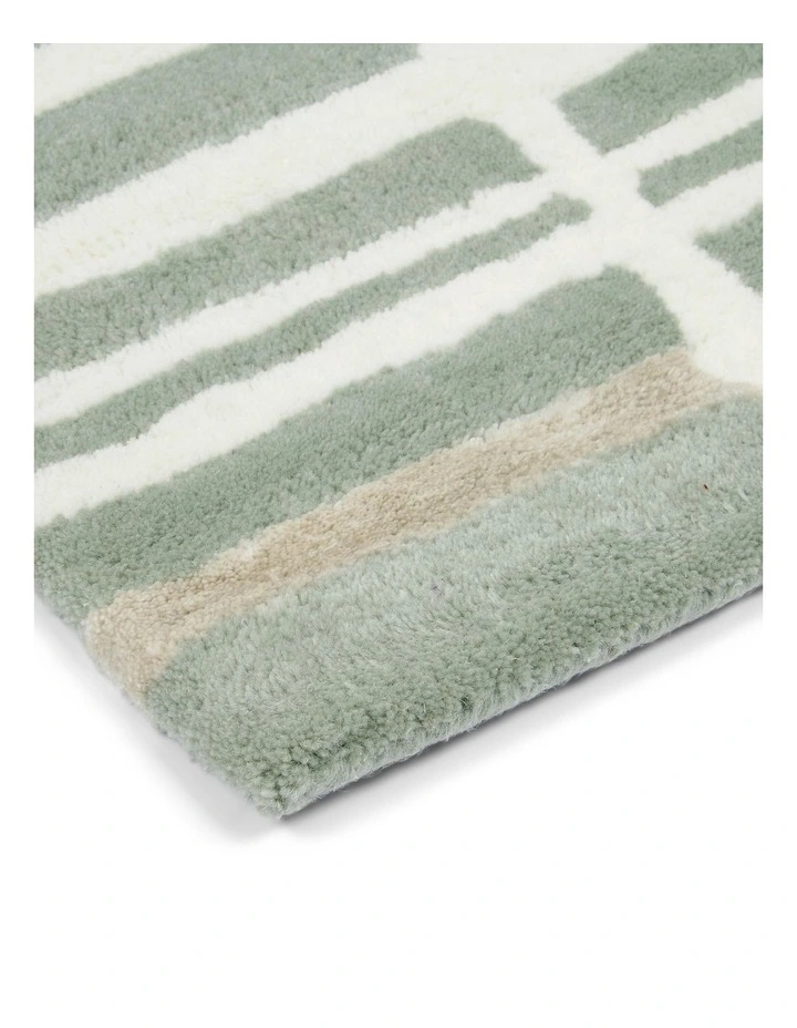 Tortoiseshell Stripe Rug in Jade image 5
