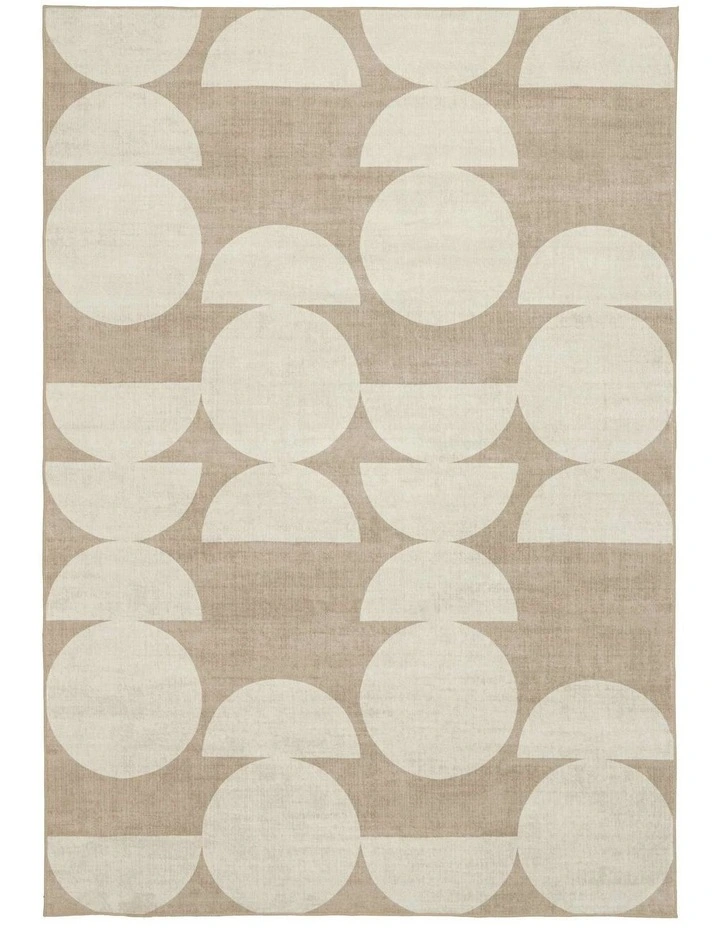 LOOPSIE TENDO TAUPE AND BEIGE GEOMETRIC WASHABLE RUG image 1