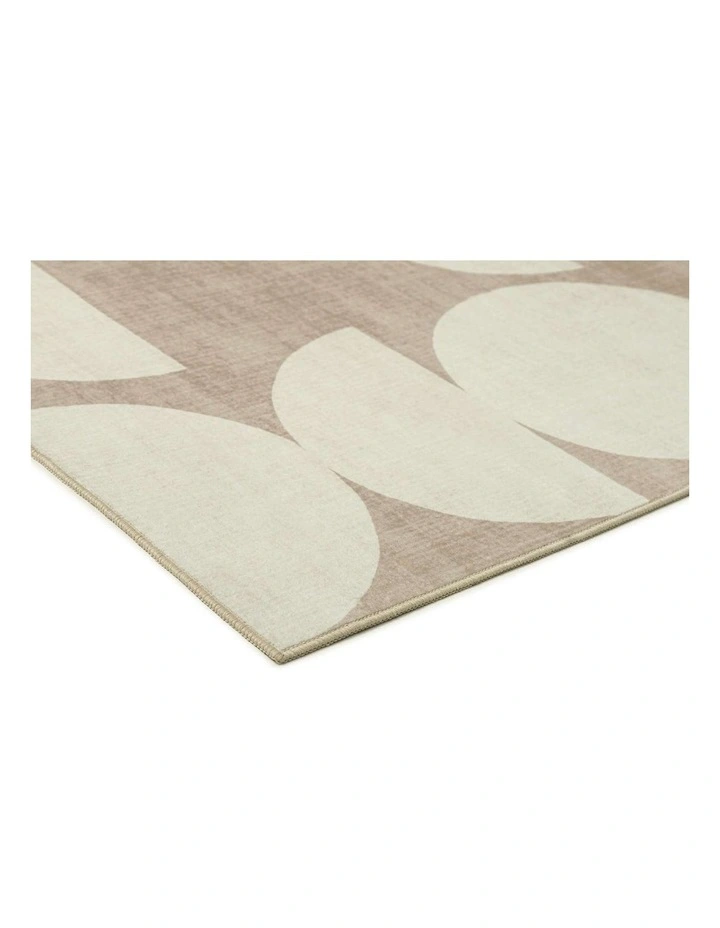 LOOPSIE TENDO TAUPE AND BEIGE GEOMETRIC WASHABLE RUG image 2