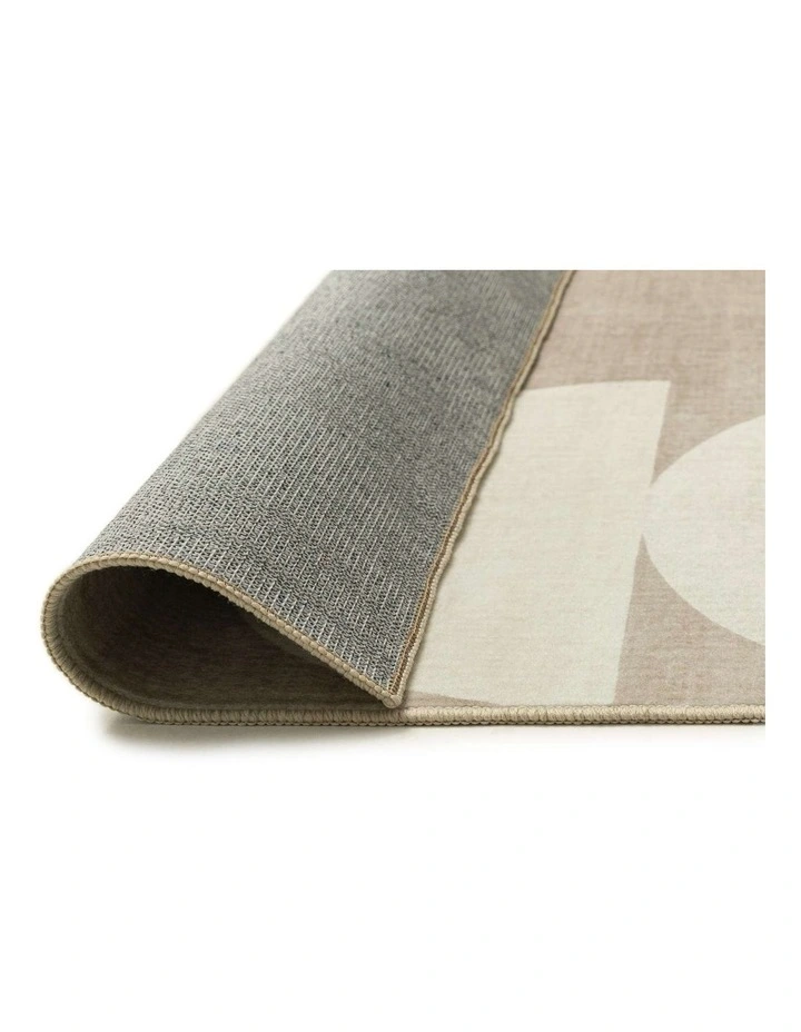 LOOPSIE TENDO TAUPE AND BEIGE GEOMETRIC WASHABLE RUG image 3