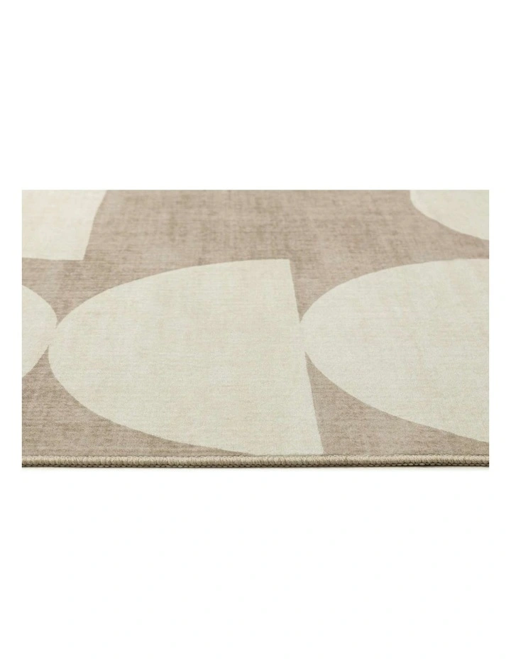 LOOPSIE TENDO TAUPE AND BEIGE GEOMETRIC WASHABLE RUG image 4