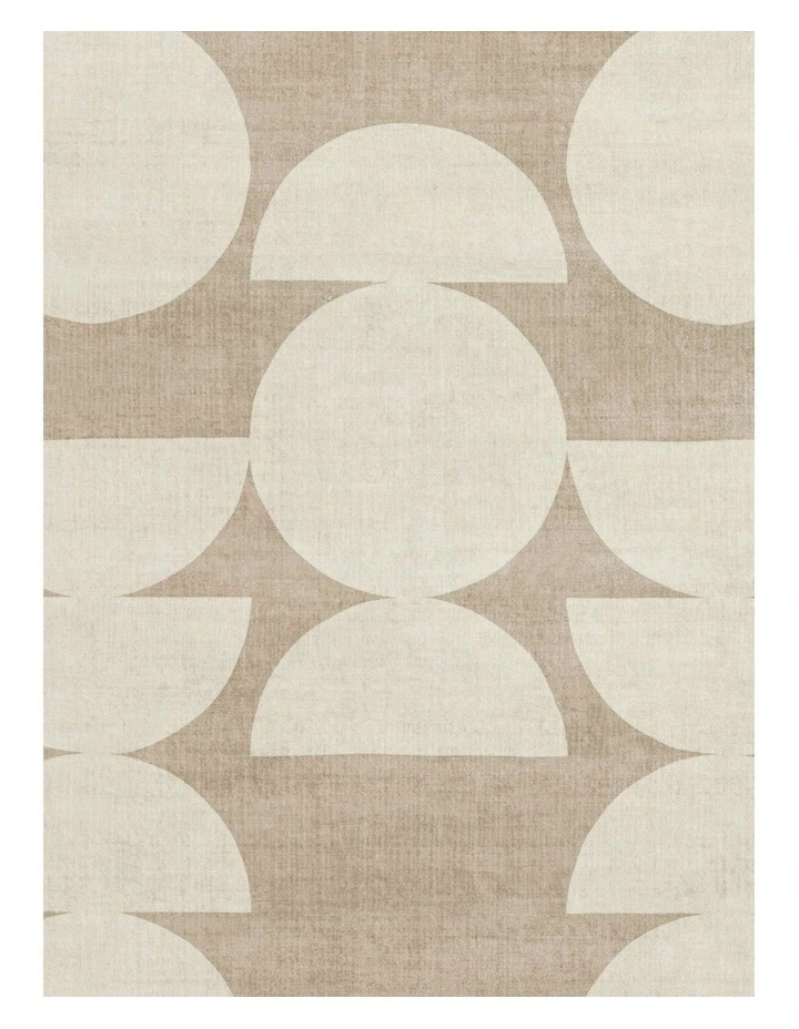 LOOPSIE TENDO TAUPE AND BEIGE GEOMETRIC WASHABLE RUG image 5