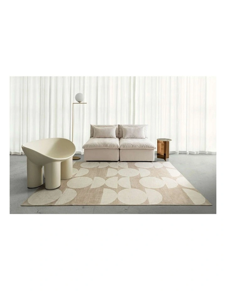 LOOPSIE TENDO TAUPE AND BEIGE GEOMETRIC WASHABLE RUG image 6