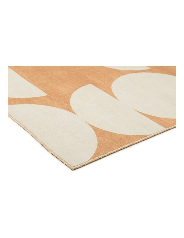 LOOPSIE  TIARI HALF MOONS PRINTED PEACH AND CREAM WASHABLE RUG image 2