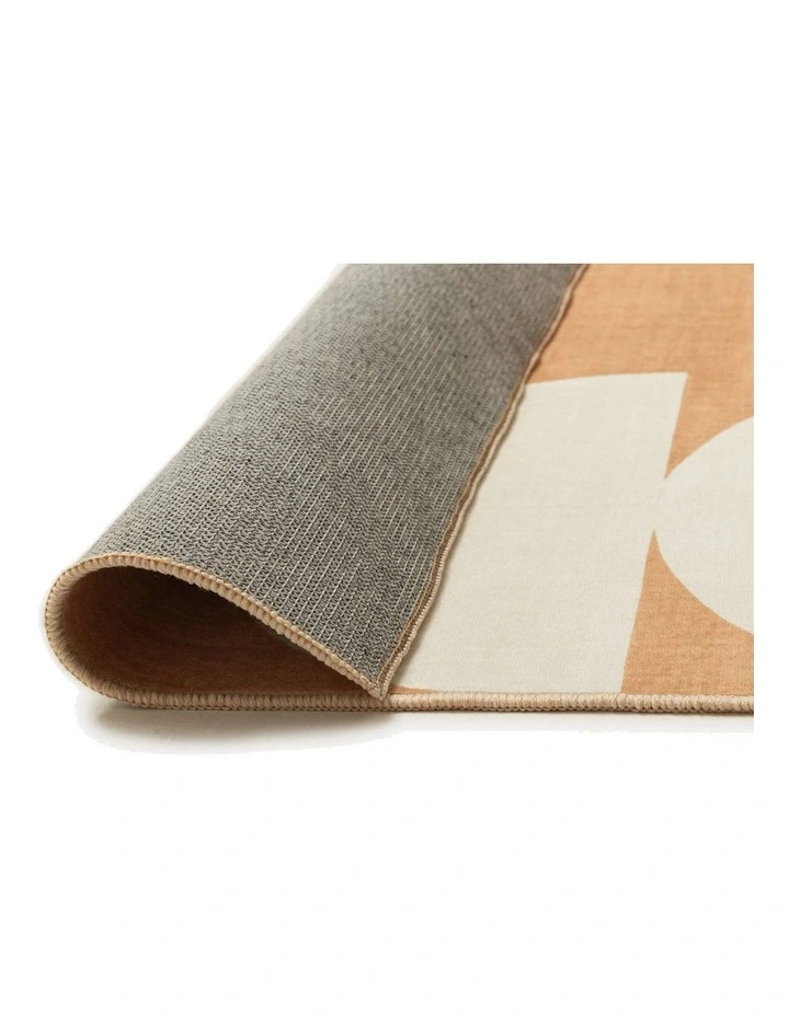LOOPSIE  TIARI HALF MOONS PRINTED PEACH AND CREAM WASHABLE RUG image 3