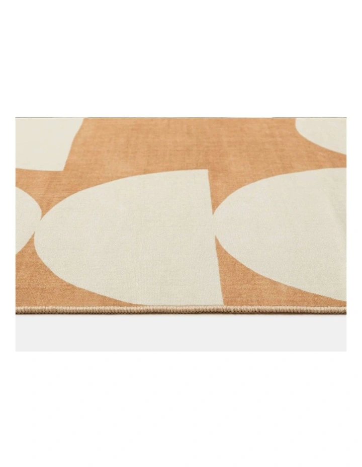 LOOPSIE  TIARI HALF MOONS PRINTED PEACH AND CREAM WASHABLE RUG image 4