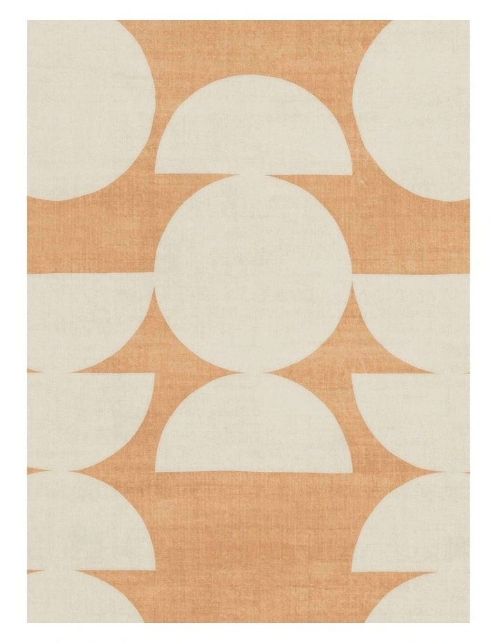 LOOPSIE  TIARI HALF MOONS PRINTED PEACH AND CREAM WASHABLE RUG image 5