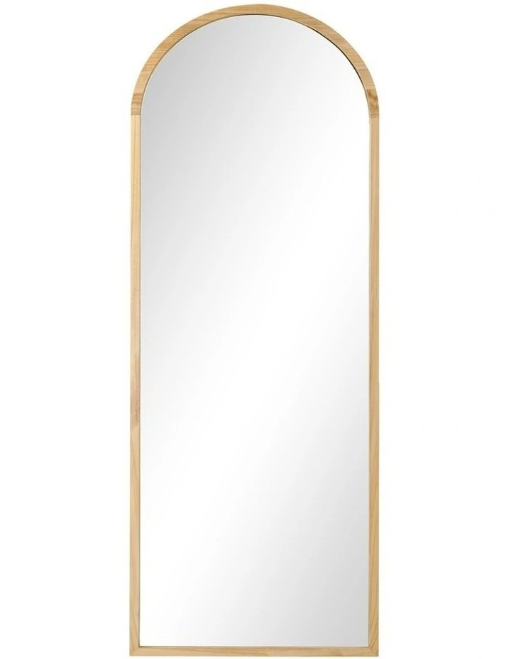 Oikiture Wooden Full Length Mirror 180x70cm Arched Dressing Floor Mirrors image 2