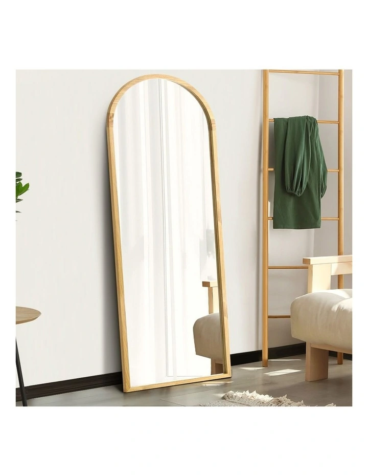 Oikiture Wooden Full Length Mirror 180x70cm Arched Dressing Floor Mirrors image 5