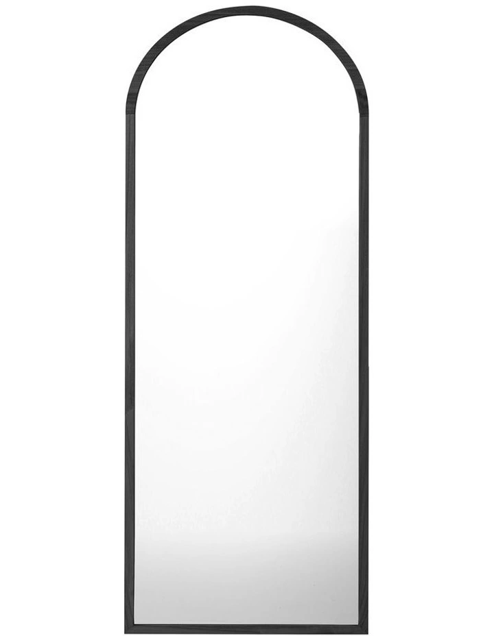Oikiture Wooden Full Length Mirror 166x60cm Arched Dressing Floor Mirrors Black image 2