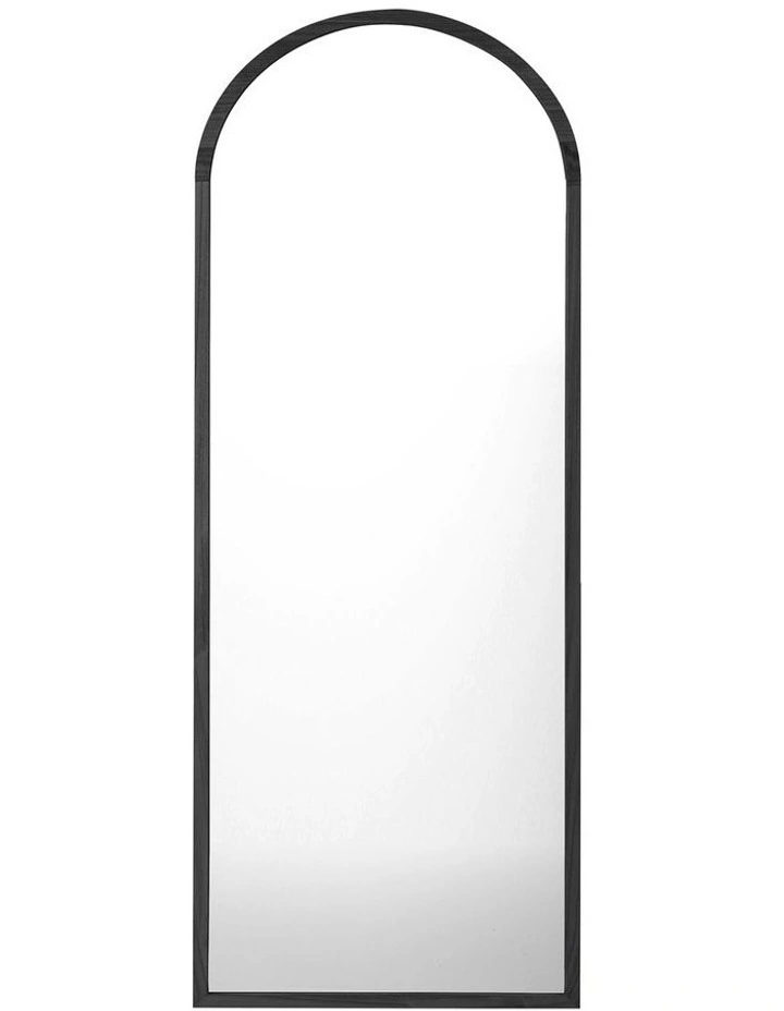Oikiture Wooden Full Length Mirror 166x60cm Arched Dressing Floor Mirrors Black image 5