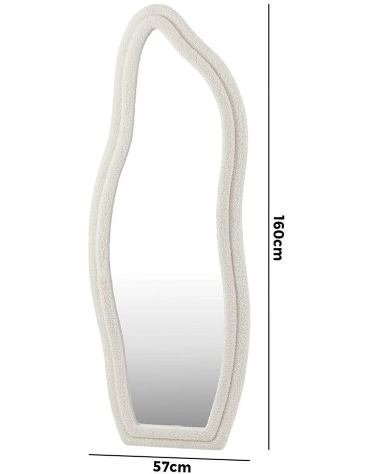 Oikiture Full Length Mirror Boucle Floor Mirrors Dressing Wall Mounted 160cm image 3