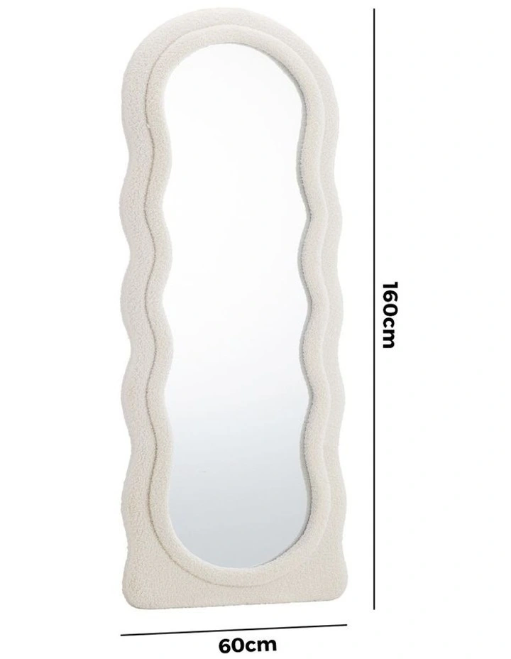 Oikiture Full Length Mirror 160cm Boucle Floor Standing Mirrors Dressing Makeup image 3