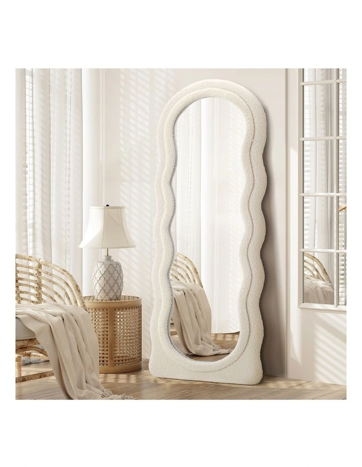 Oikiture Full Length Mirror 160cm Boucle Floor Standing Mirrors Dressing Makeup image 4