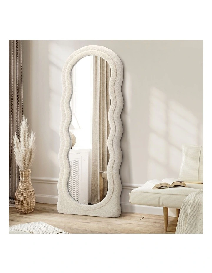 Oikiture Full Length Mirror 160cm Boucle Floor Standing Mirrors Dressing Makeup image 5