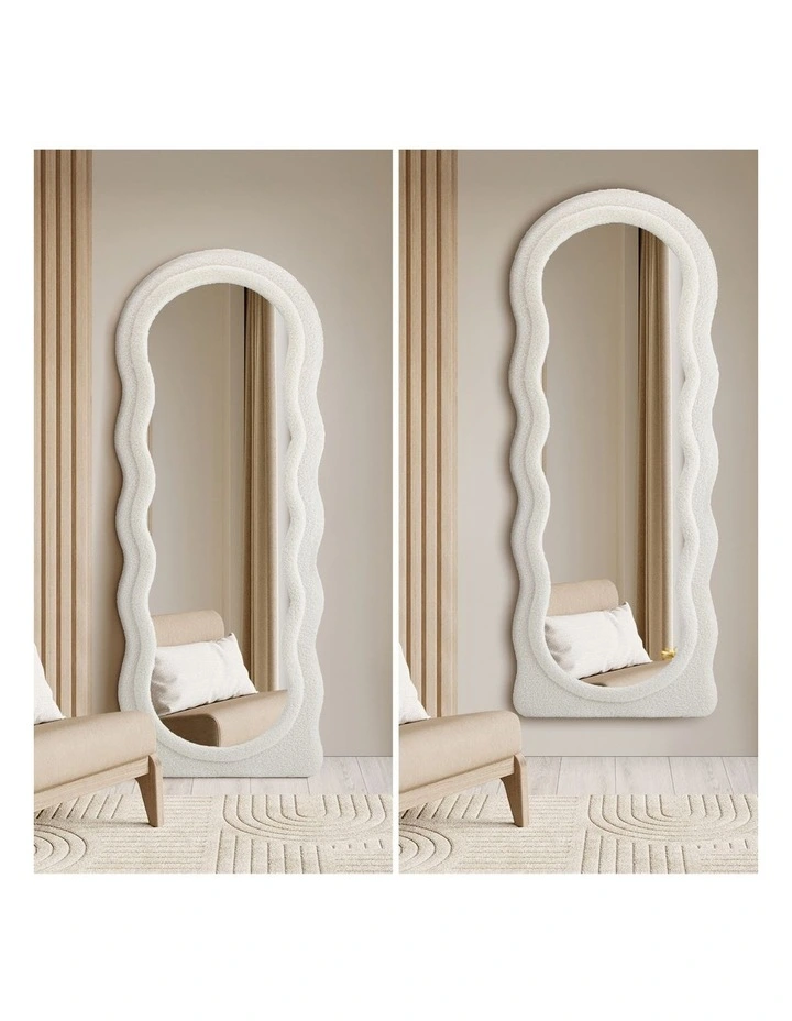 Oikiture Full Length Mirror 160cm Boucle Floor Standing Mirrors Dressing Makeup image 6