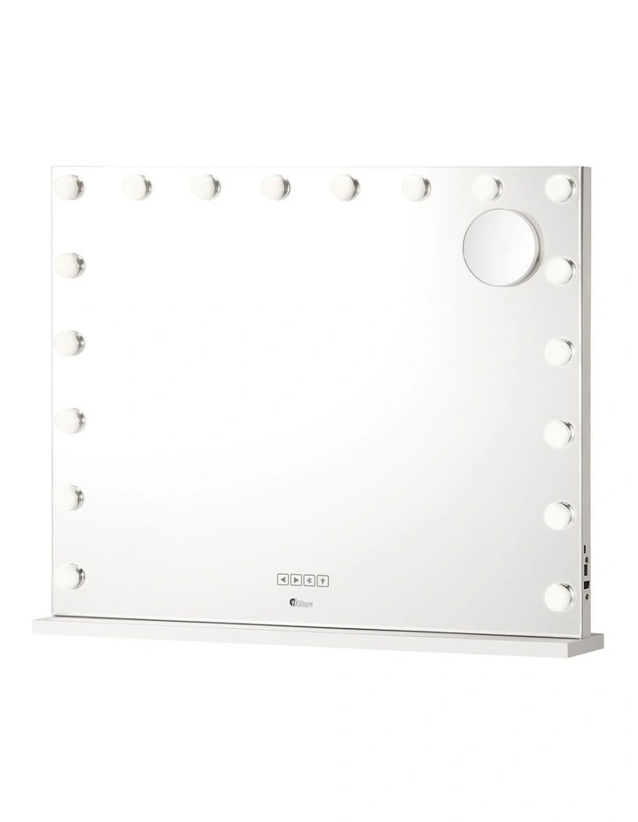 Oikiture Bluetooth Hollywood Makeup Mirror 18 LED Light 80x62cm Vanity Mirrors image 1