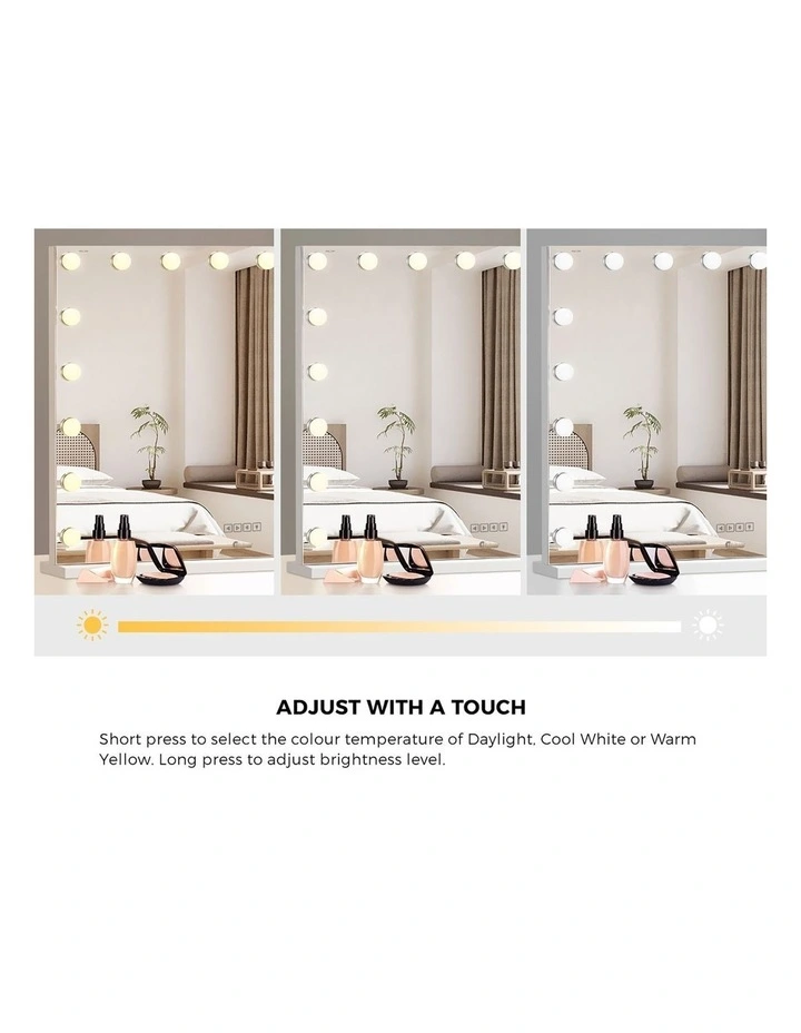 Oikiture Bluetooth Hollywood Makeup Mirror 18 LED Light 80x62cm Vanity Mirrors image 5