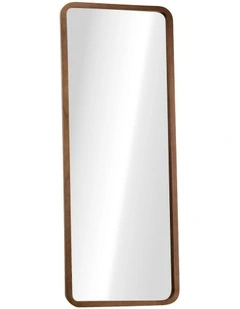 Oikiture Full Length Mirror 180x70cm Rectangle Dressing Floor Mirrors Walnut