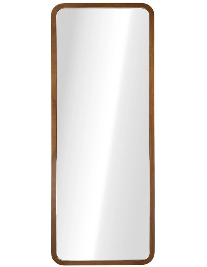 Oikiture Full Length Mirror 180x70cm Rectangle Dressing Floor Mirrors Walnut image 2