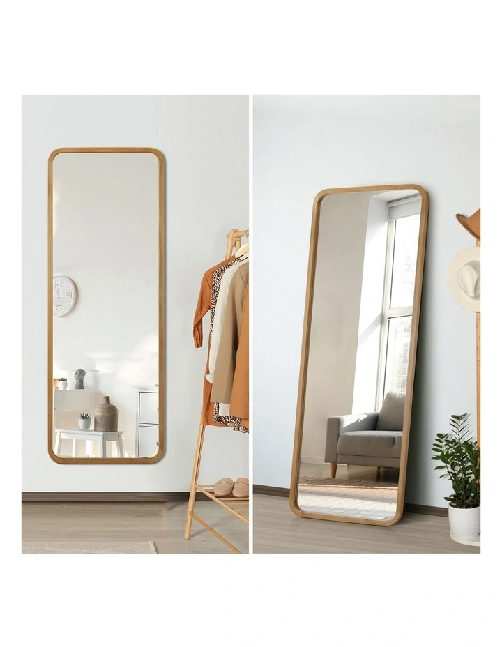 Oikiture Wooden Full Length Mirror 166x60cm Rectangle Dressing Floor Mirrors image 6