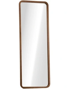 Oikiture Full Length Mirror 166x60cm Rectangle Dressing Floor Mirrors Walnut