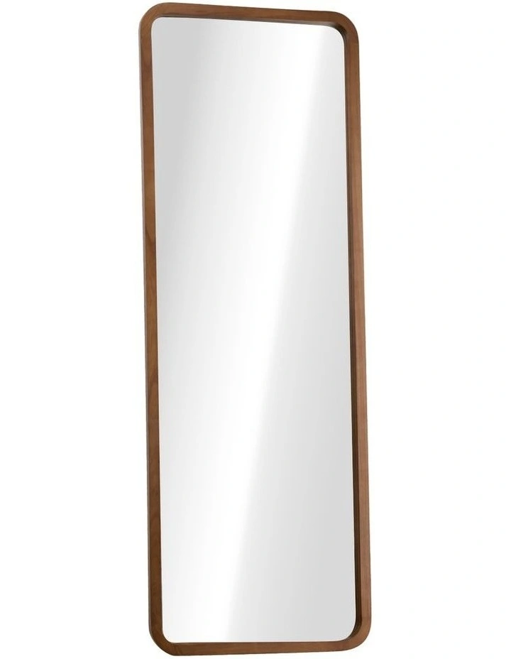 Oikiture Full Length Mirror 166x60cm Rectangle Dressing Floor Mirrors Walnut image 1