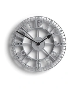 Newgate Warehouse Wall Clock-Clockwork Grey