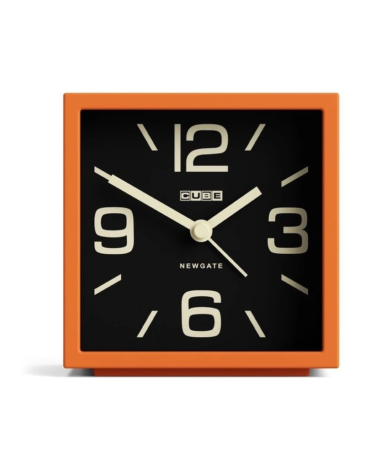 Newgate Cube Mantel Clock-Pumpkin Orange image 1