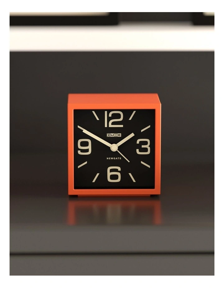 Newgate Cube Mantel Clock-Pumpkin Orange image 3
