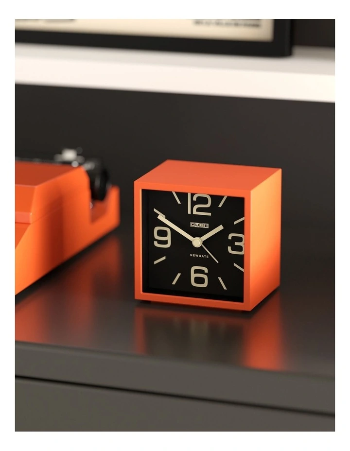 Newgate Cube Mantel Clock-Pumpkin Orange image 4