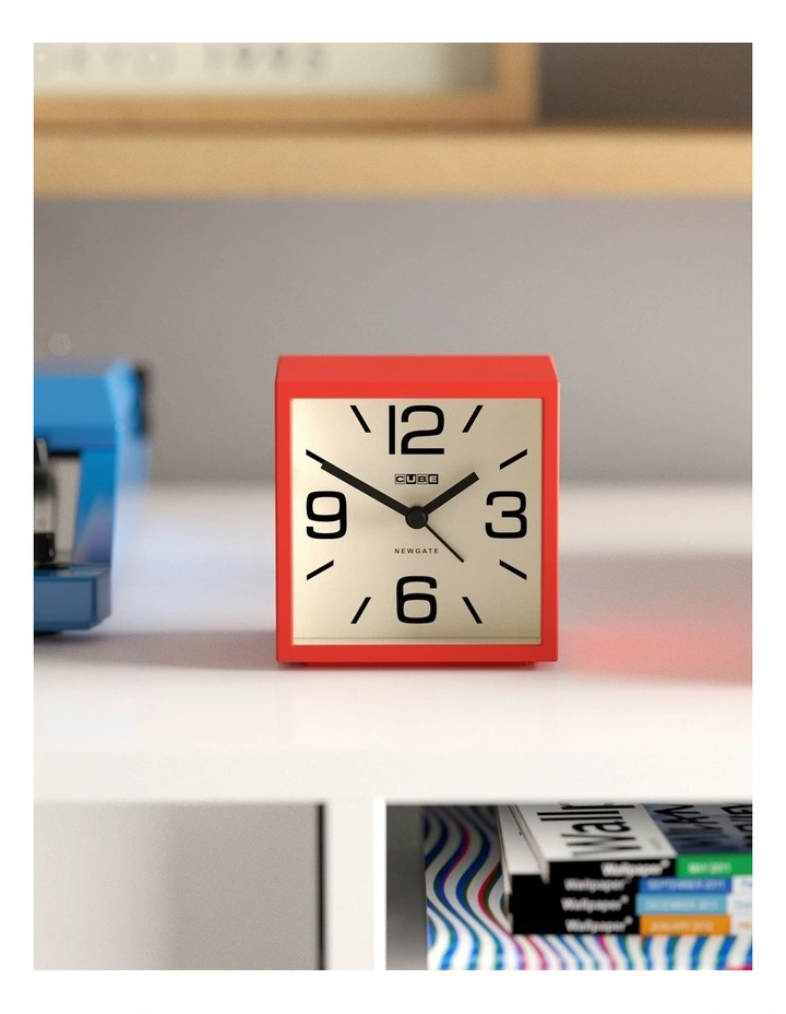 Newgate Cube Mantel Clock-Fire Engine Red image 3
