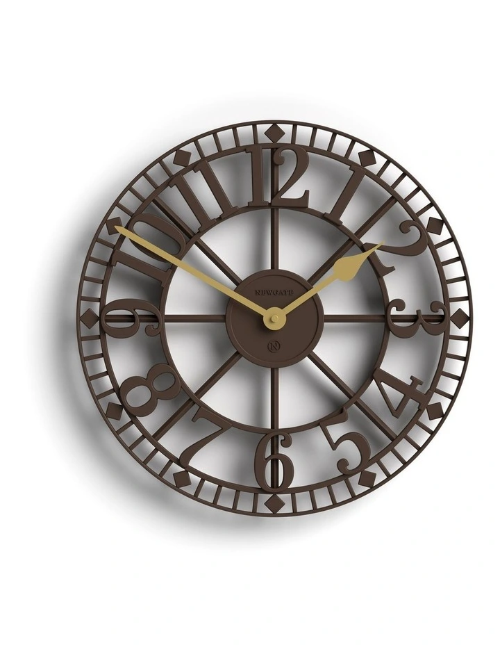 Newgate Warehouse Wall Clock-Mocha Brown image 1