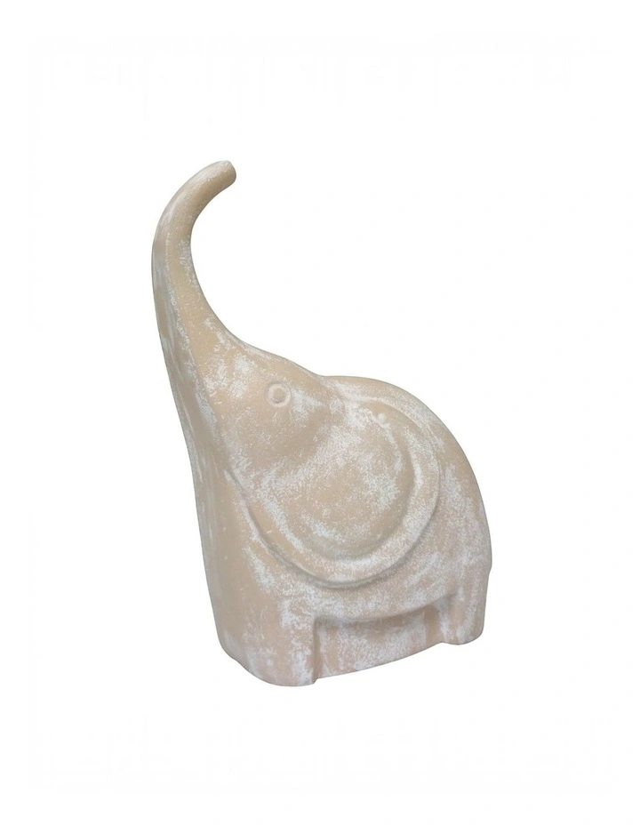 Mara Elephant Sculpture 21x12x28cm Whitewash image 2
