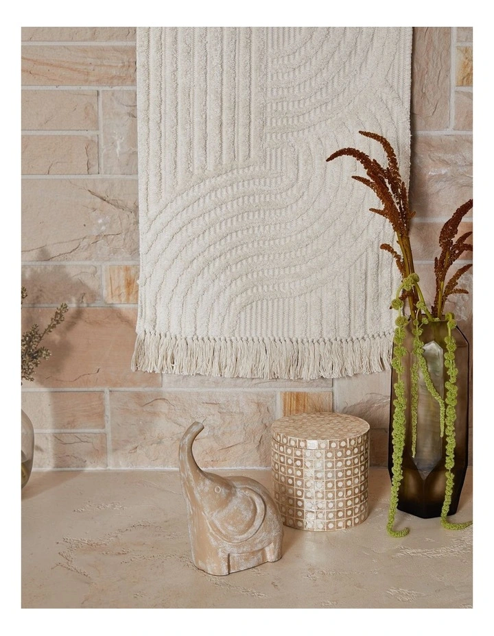 Mara Elephant Sculpture 21x12x28cm Whitewash image 3