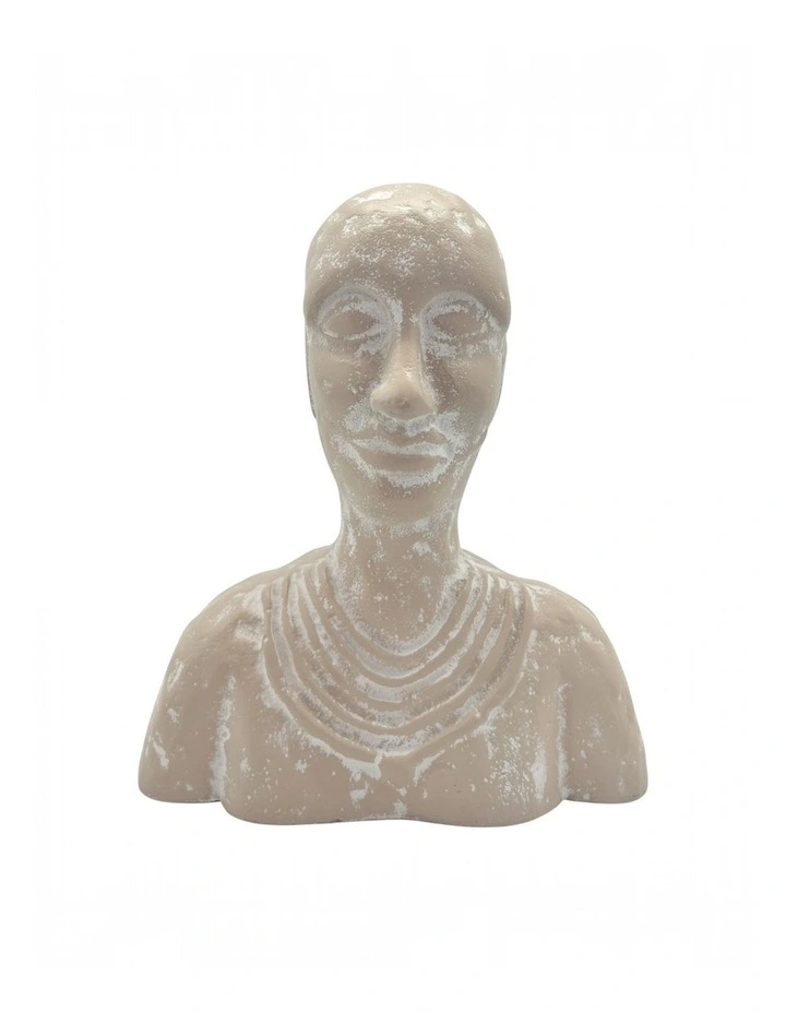 Mara Lady Face Sculpture 18x10x20cm Whitewash image 1