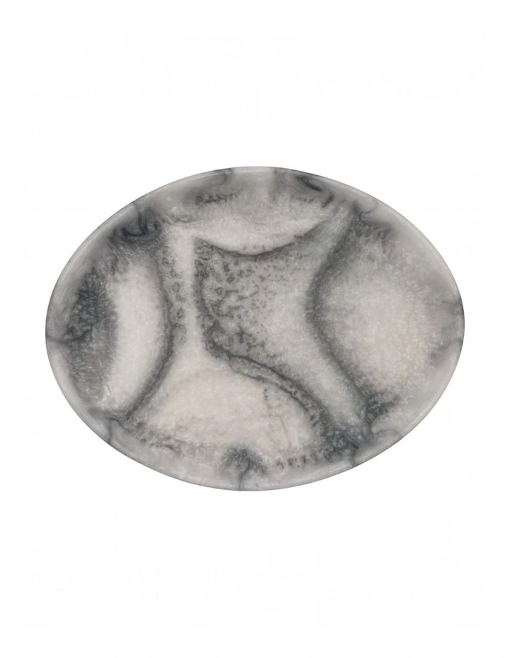 Orion Oval Tray 31.2x24x3.4cm Grey Stone Matt image 3