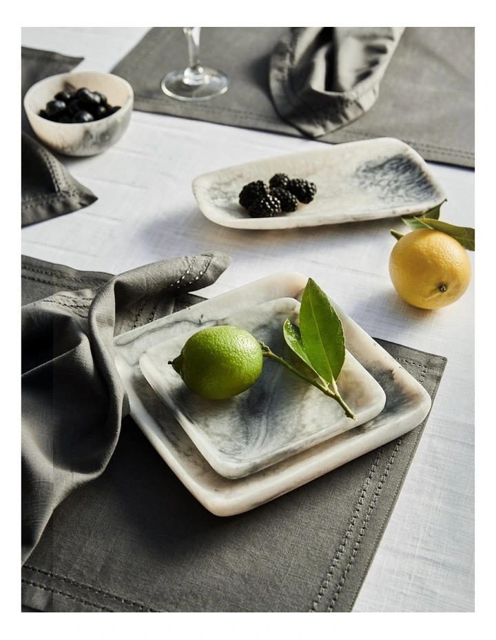 Orion Set of 2 Square Trays 20x20x2.5cm Grey Stone Matt image 4