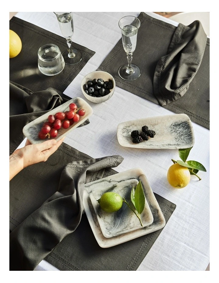 Orion Set of 2 Rectangular Trays 23x12.5x3.5cm Grey Stone Matt image 4