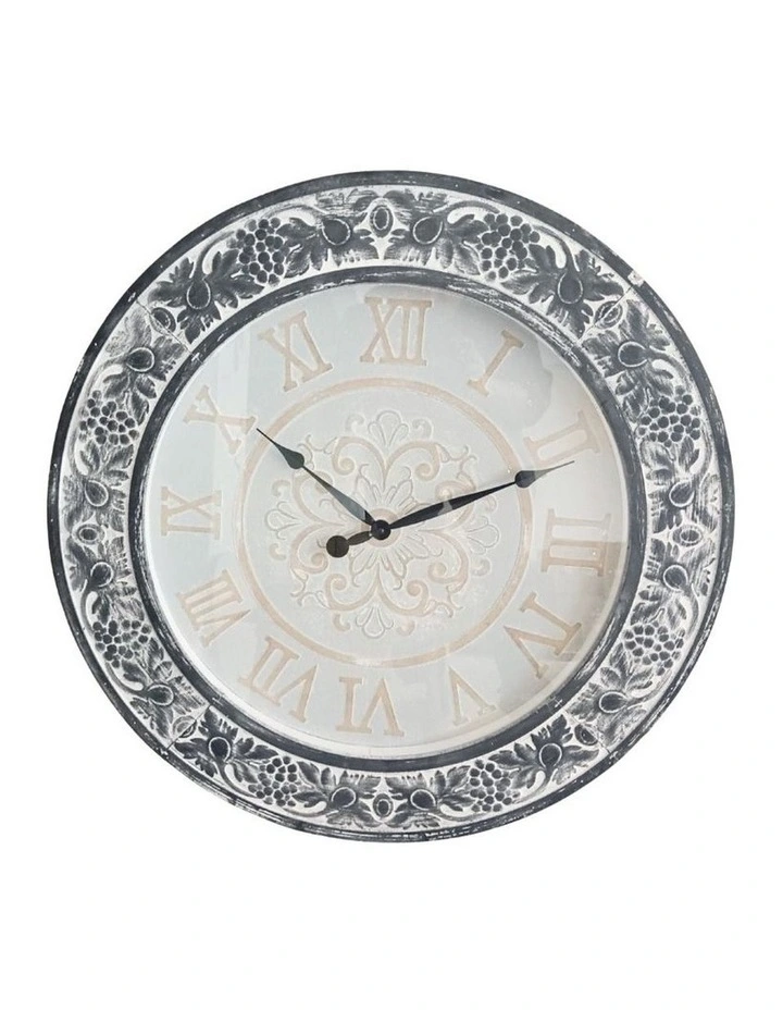 Willow & Silk 72.5*5.5cm Florence Charcoal Glas Fronted Clock image 1