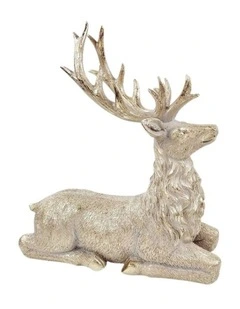 Willow & Silk Grand Gold Sitting Deer - 30.00*11.80*32.30
