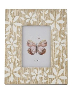 Willow & Silk 5x7 Photo Frame Flowers Design 23x2x29cm Whitewash
