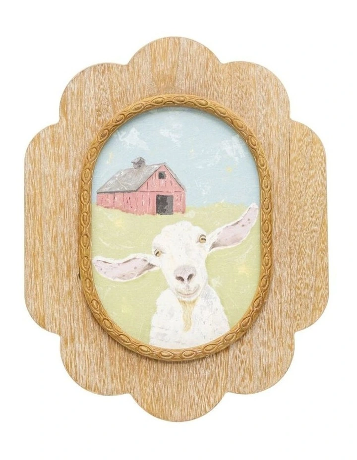 Willow & Silk Wall Art Framed Smiling Sheep 30x2.5x38cm image 1