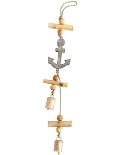 Willow & Silk Handmade 60cm Hanging Nautical String Anchor Bells Decor