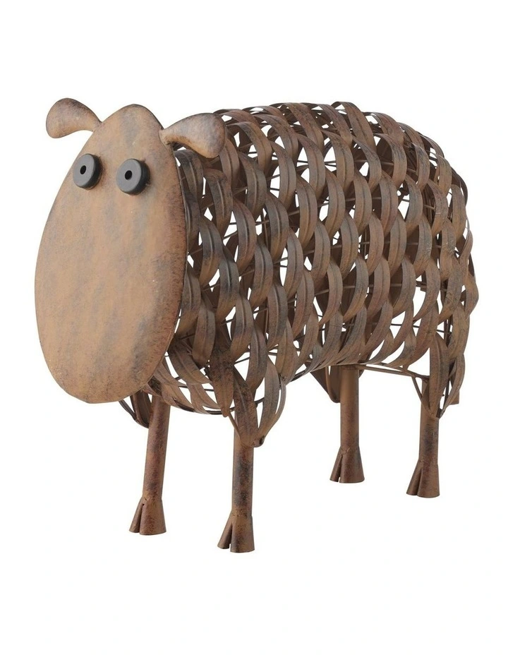 Willow & Silk Metal Rust Sheep Statue 54x25x42cm image 1