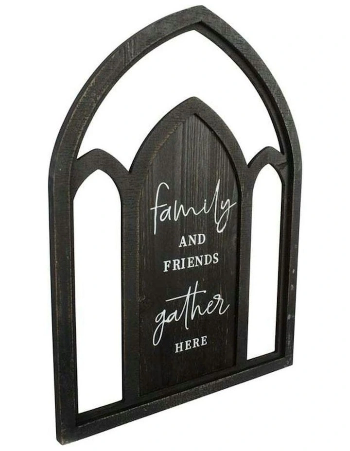 Willow & Silk 60cm Black Arch Family & Friends Plaque Sign Wall Art image 2
