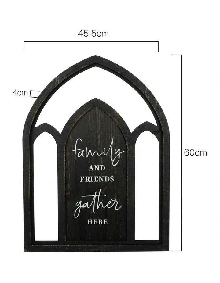 Willow & Silk 60cm Black Arch Family & Friends Plaque Sign Wall Art image 4